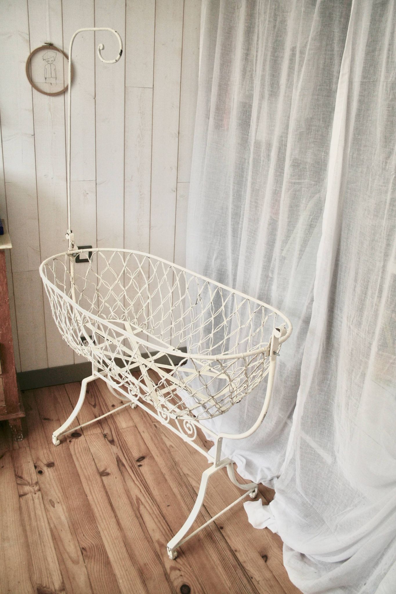 Antique wrought iron rocking chair