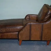 Chaise Longue en Cuir Teint à la Main