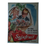 Une publicité couleur jus de fruits marque Sojufruit enfants issue d'une revue d'époque