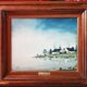 Oil on canvas signed Bruno d'Aragon - "Stormy sky over the Briere" 32 x 38 cm