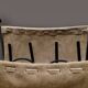 Antique wrought iron, wood and suede magazine rack - 4.1 kg - 1950s
