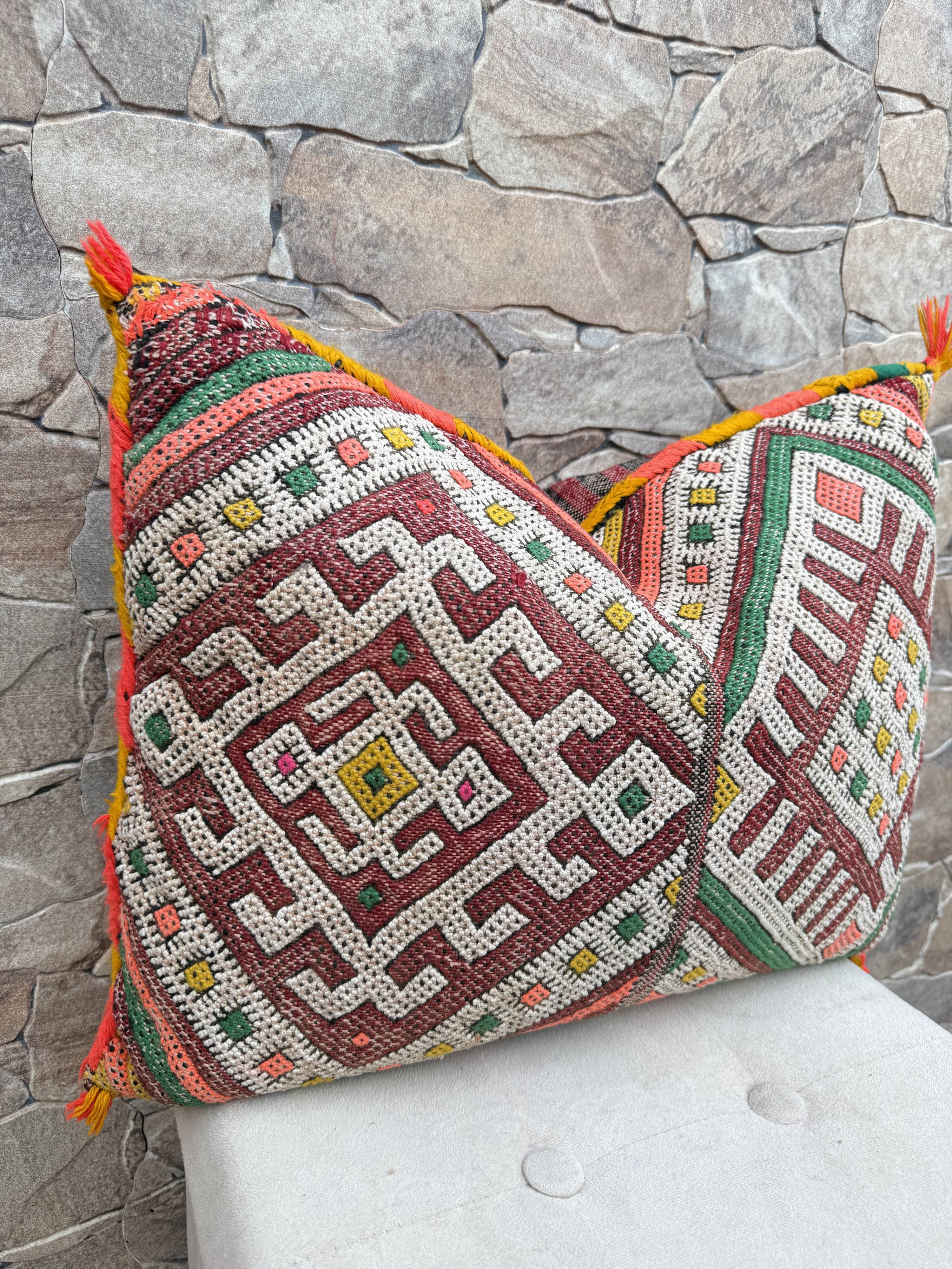Moroccan pillowcase, Berber cushion cover, woven pillowcase