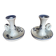 Old pair of hand candlesticks st clément céramique bleue france #a266