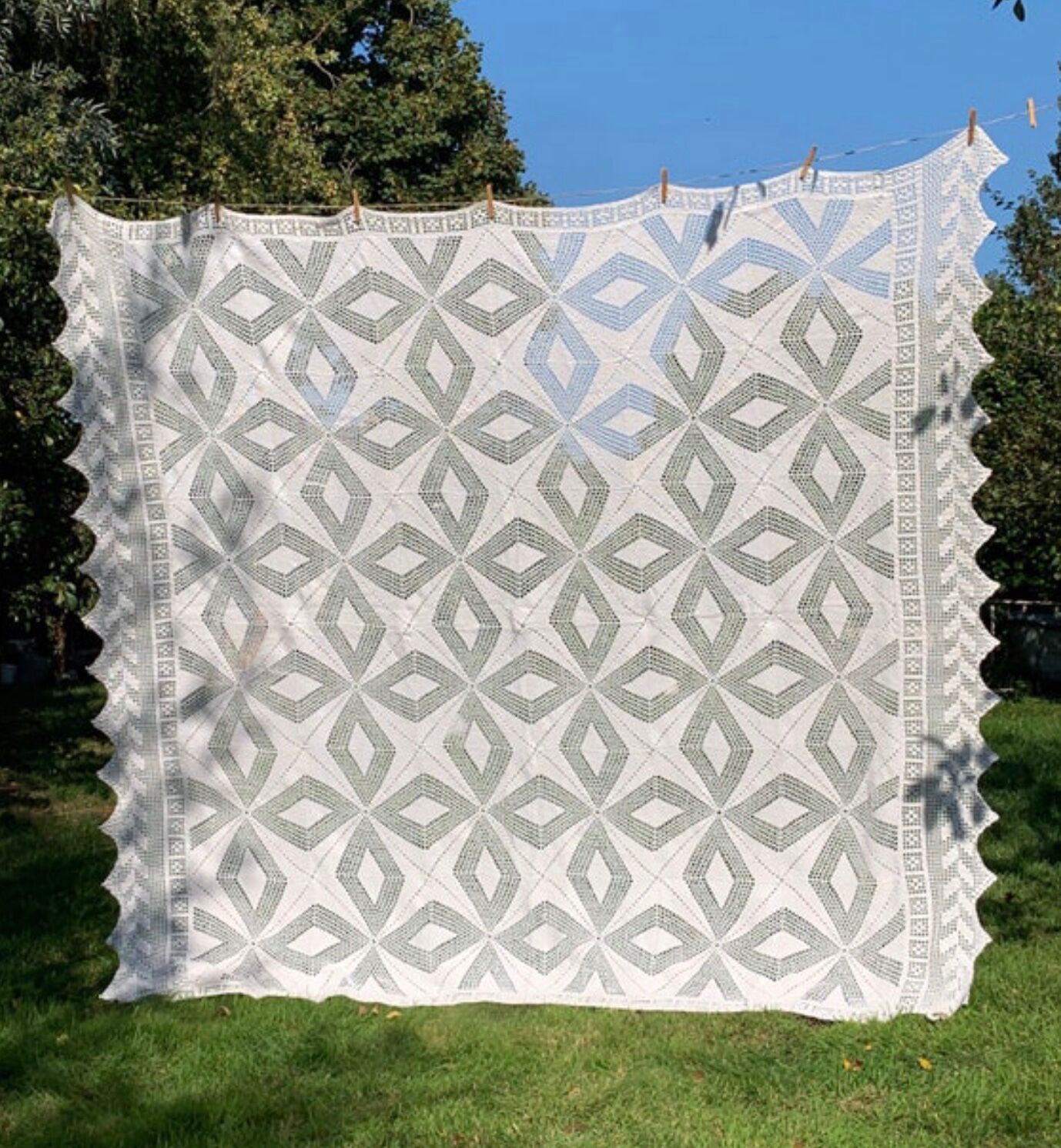 Vintage crochet bedspread