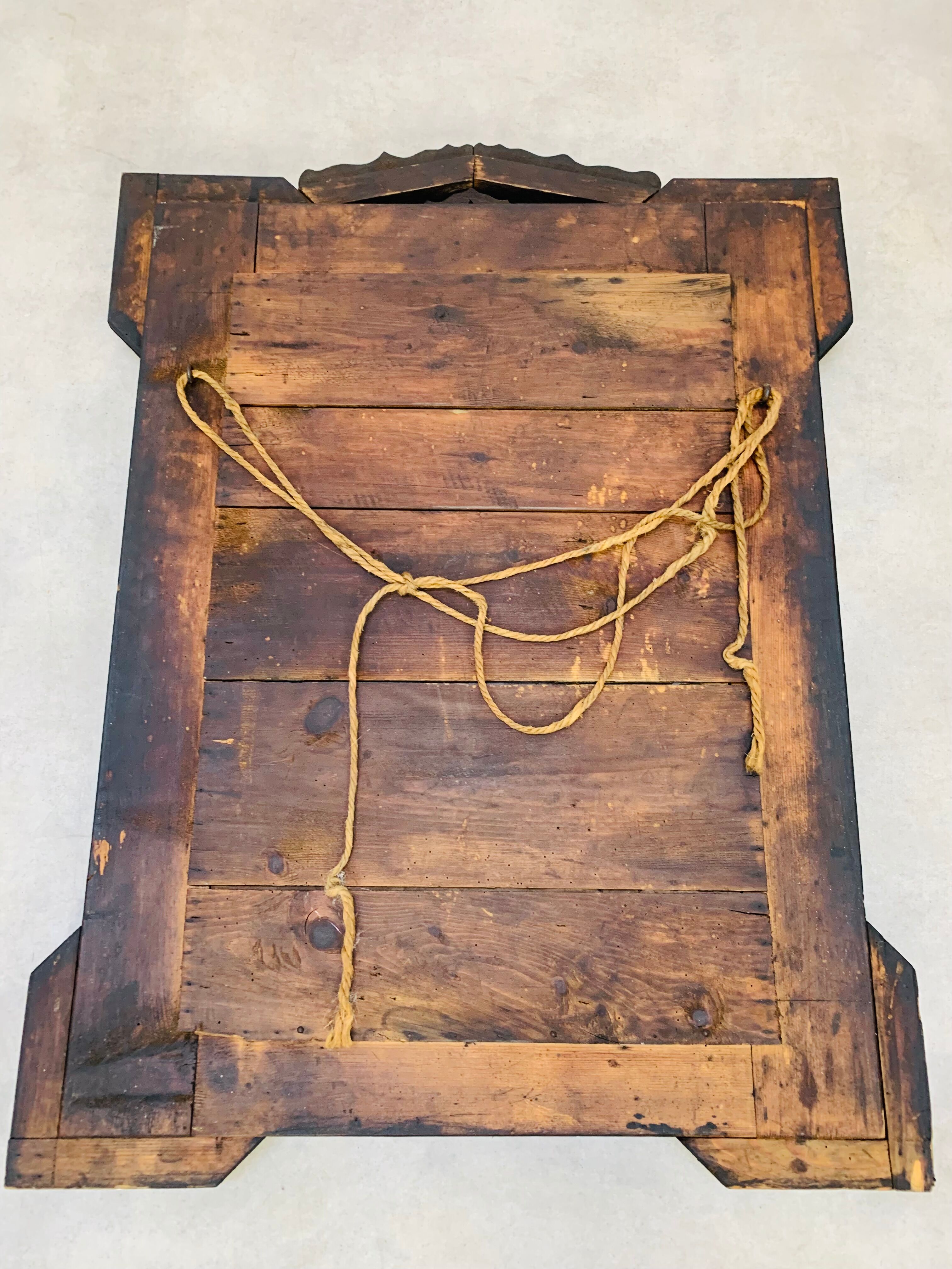 Mirror "tramp art" folk art 103 x 76 cm.