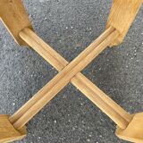 Art Deco pedestal table in solid oak, circa 1940