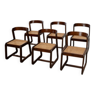 Set of six Italian dining chairs