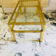 Coffee table with 2 brass and glass tops signed Pierre Vandel Paris, circa 70s.