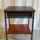 Modernist bedside table in wood and metal - 1950s/60s
