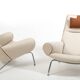 Early Pair Hans Wegner Queen Chairs by Johannes Hansen c.1960 / New Upholst