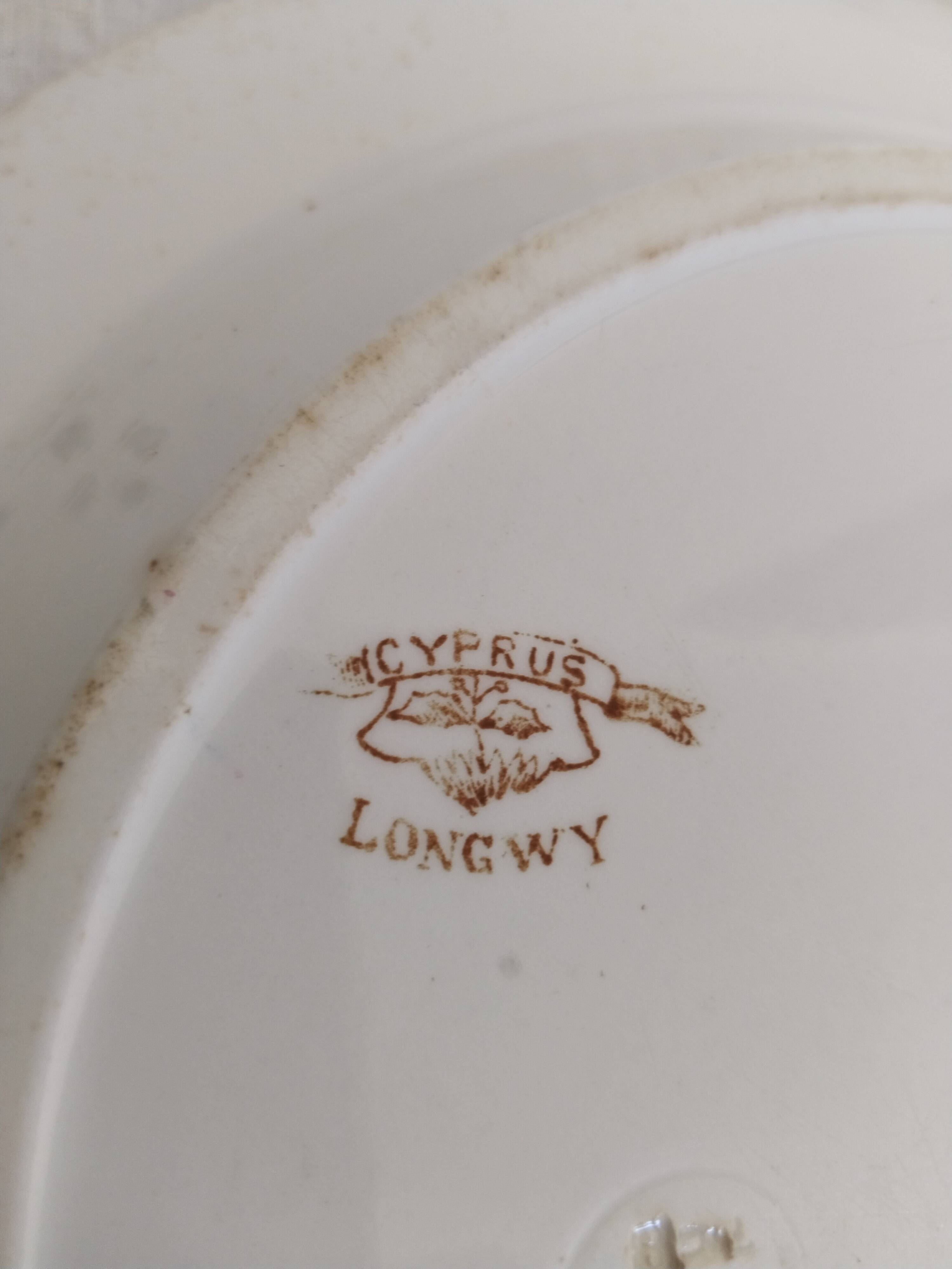 Longwy earthenware serving dish or soup plate, "Cyprus"
