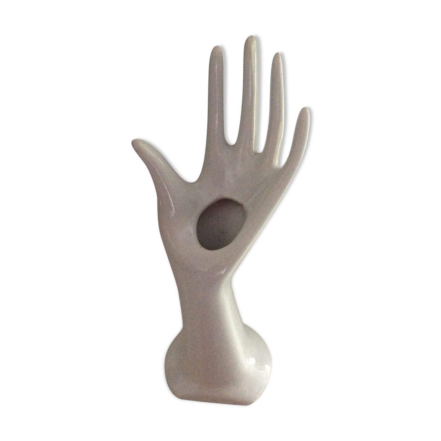 Vintage hand in white ceramic