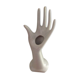 Vintage hand in white ceramic