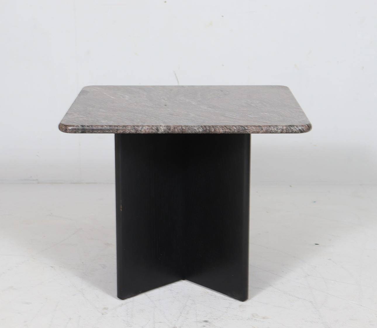Coffee table made of granite and wood, Italy 1980s.
