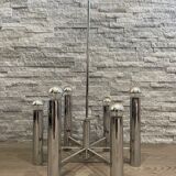 Lustre moderniste inox chrome 1970