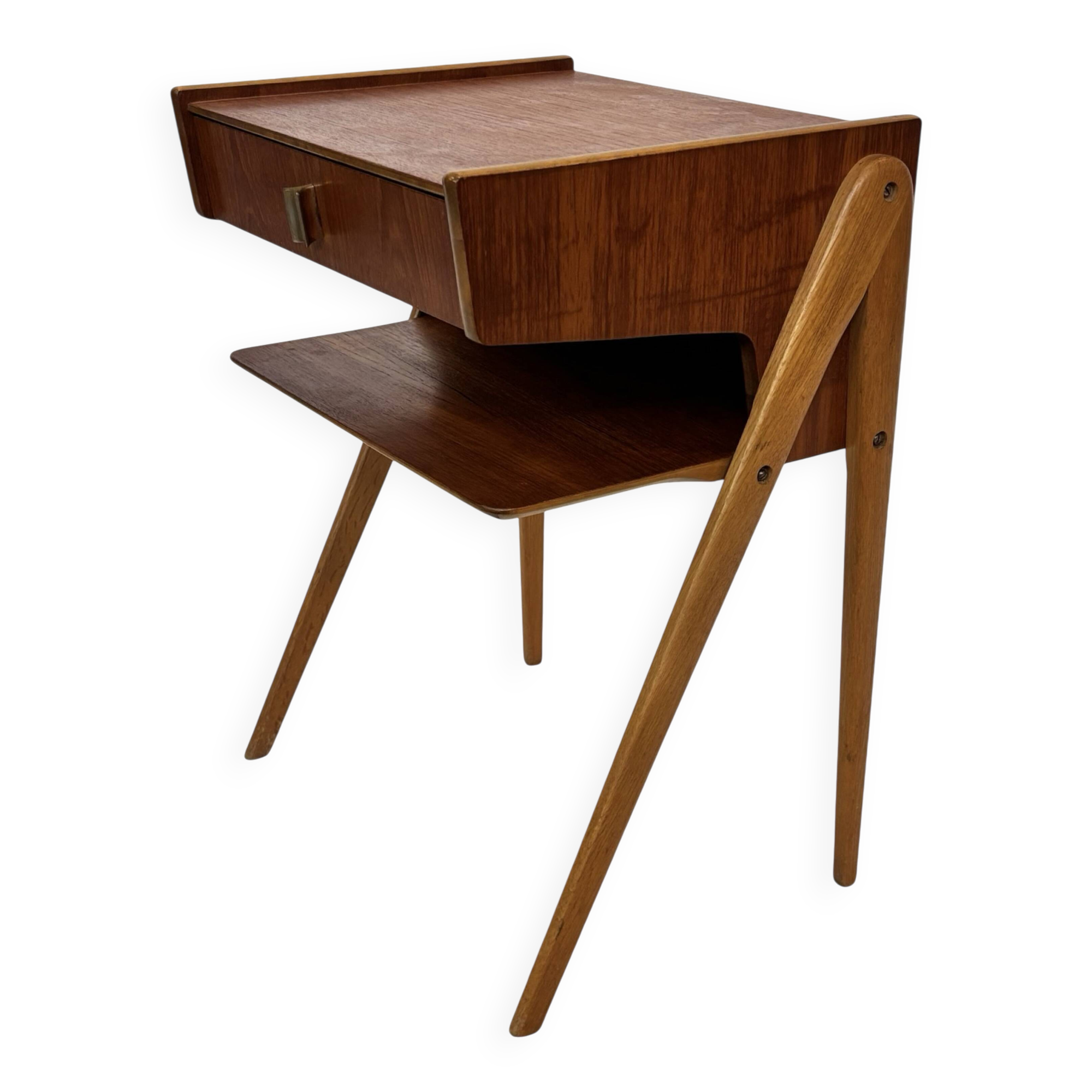 Vintage Scandinavian teak side table/bedside table and 60's Design