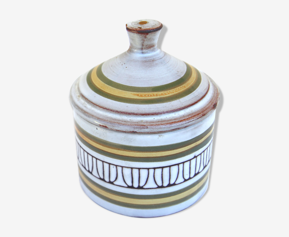Pot à couvercle en céramique style scandinave de Michel Barbier, Vallauris