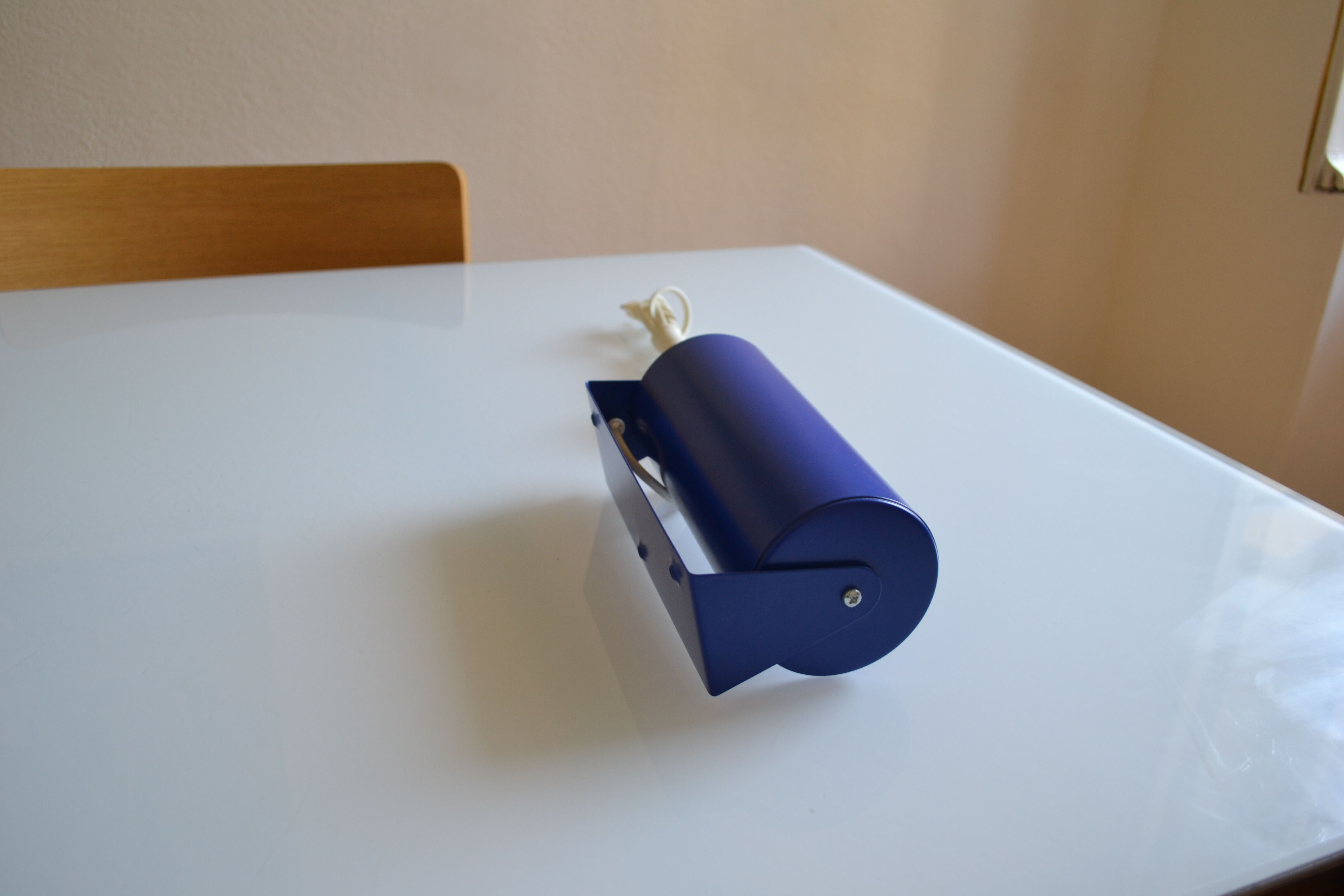 Tubular wall lamp vintage ikea years 80 blue