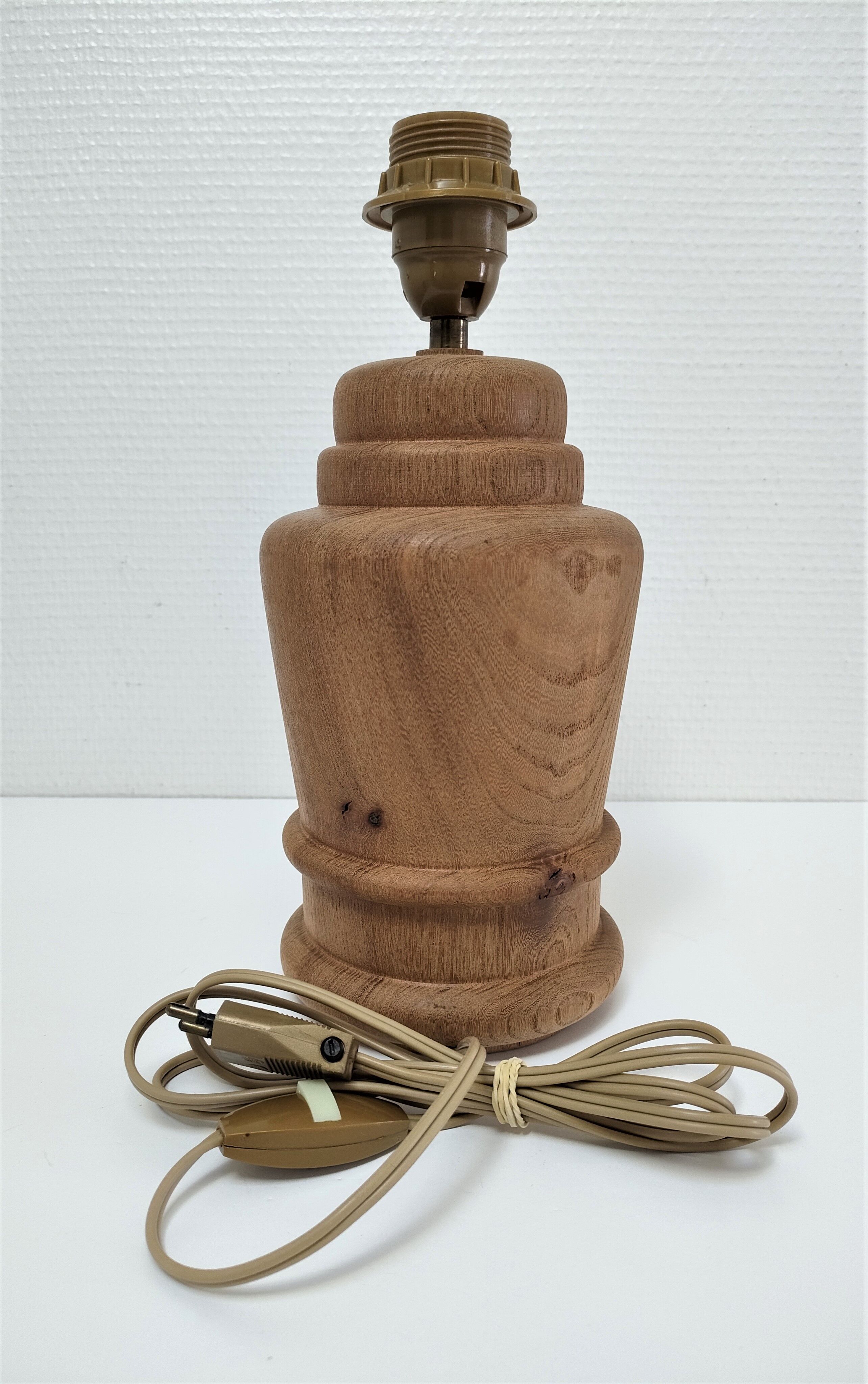 Lamp foot shape potiche solid wood turned vintage