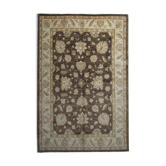 Brown Wool Rug Handmade Ziegler Carpet- 167x251cm