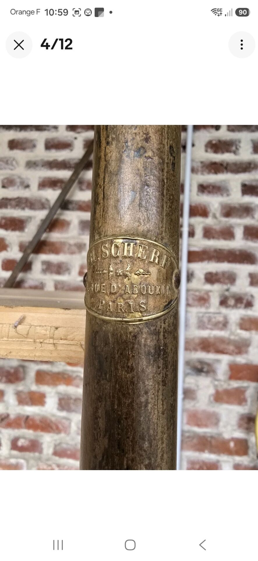 Shelf in iron and wood by Théodore SCHERF