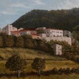 Oil on canvas by Michèle Culpo June 85 mountain landscape 20th century