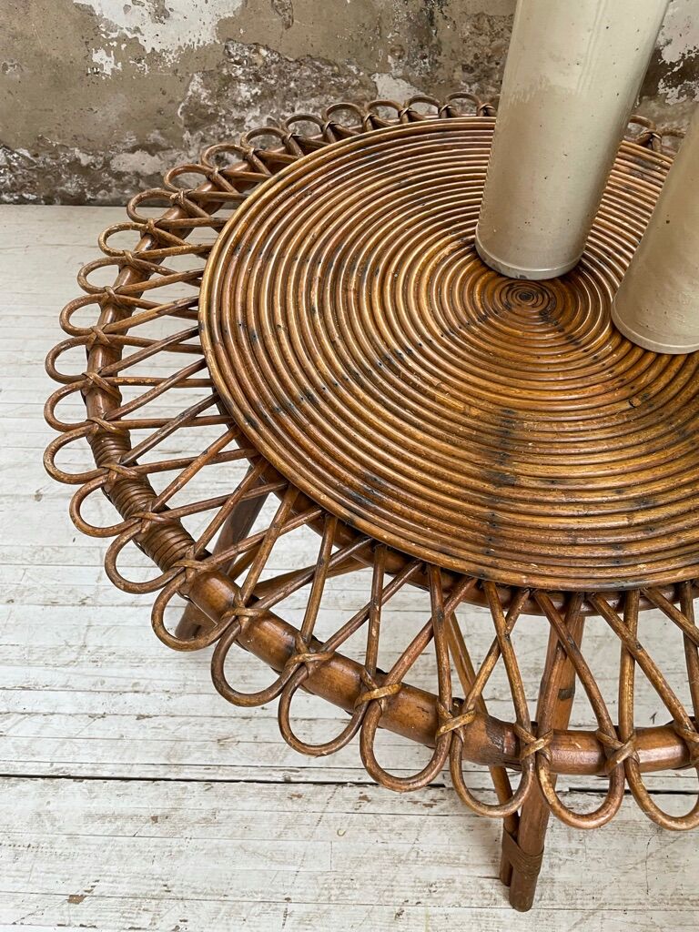 Rattan “sun” coffee table