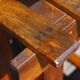 Ancienne table console de ferme en bois massif