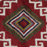 Red wool tribal runner rug long handmade oriental wool carpet rug 61x190cm