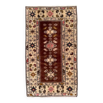 Turkish Milas rug 116x200 cm handmade vintage carpet Ushak 2573