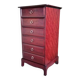 Midcentury 1970s stag minstrel six drawer narrow chest of drawers tallboy by John and Sylvia Reid