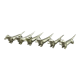 Set of 6 silver metal knife holders with basset dachshund dogs
