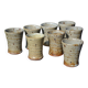 8 stoneware cups/mugs by Gustave Tiffoche