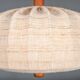 Scandinavian modern adjustable teak & wool pendant lamp from Domus, 1960s