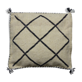 Coussin berbère kilim blanc et noir