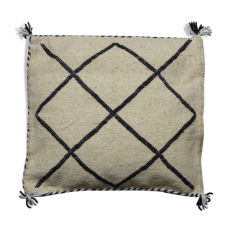 White and black Kilim Berber cushion