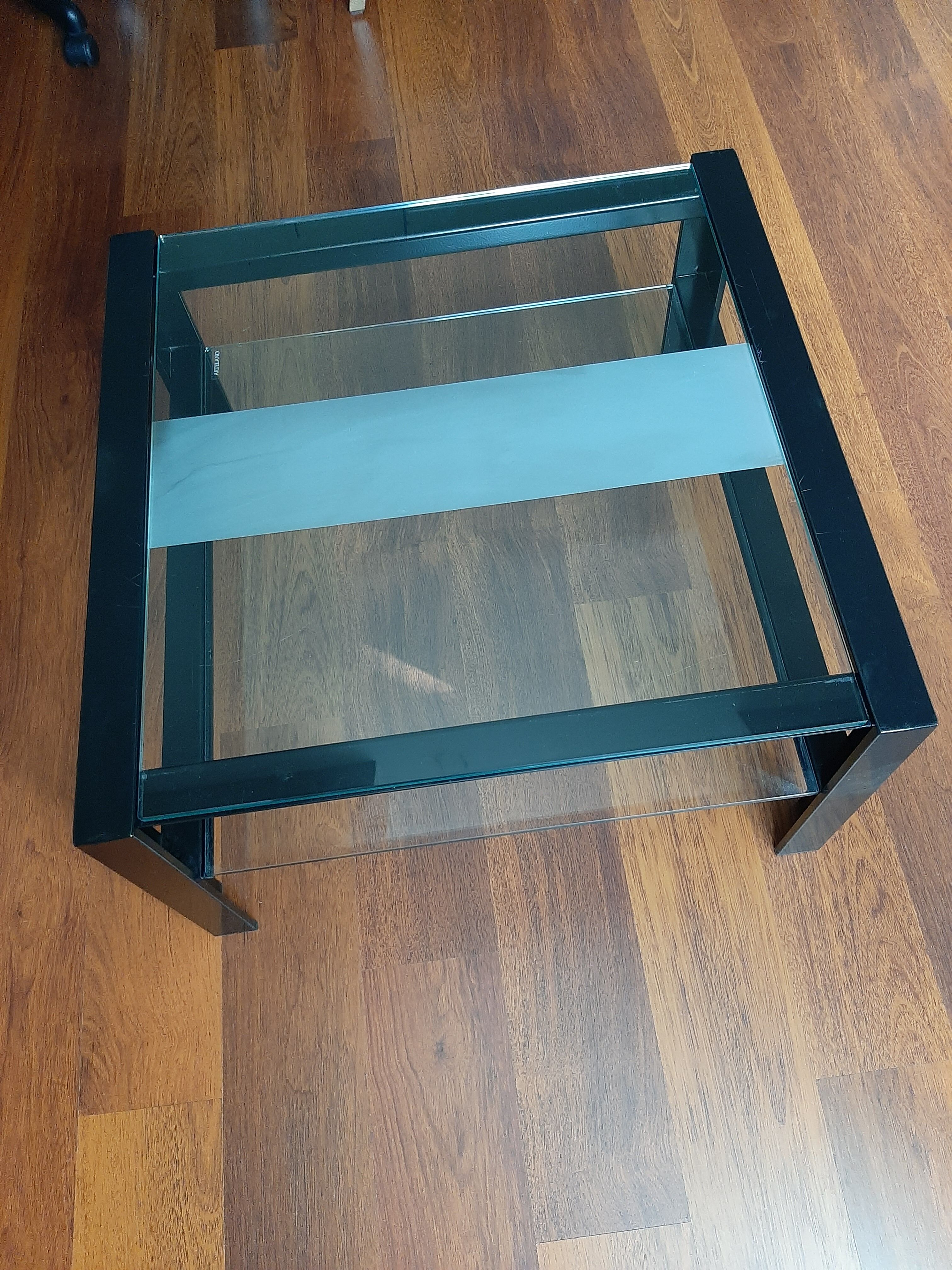 Table basse métal et verre design artelano