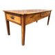 Antique farmhouse table in solid cherry wood with 3 drawers and 1 pull-out.
