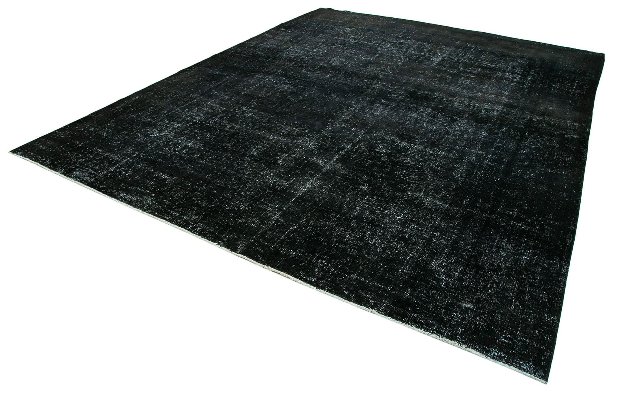 Handwoven Persian Overdyed 292 cm x 386 cm Black Wool Carpet