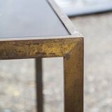 Three small tables in brass and mirrored glass vintage 1960s Italy