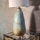 Glazed turquoise green ceramic lamp 48x20 1970