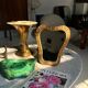 Italian table mirror in gilded wood, 1950s