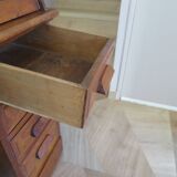 Retro-Desk / counter-American cylinder-mesh oak-1920s/40s