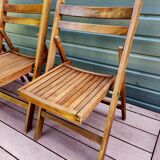 Ensemble de 3 chaises pliantes en hêtre