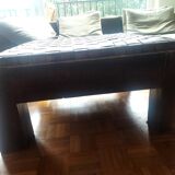 Coffee table wooden legs and leather top