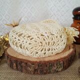 Bottle / vase soliflore macramé raffia / vintage plastic