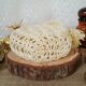 Bouteille vase soliflore macramé raphia plastique vintage