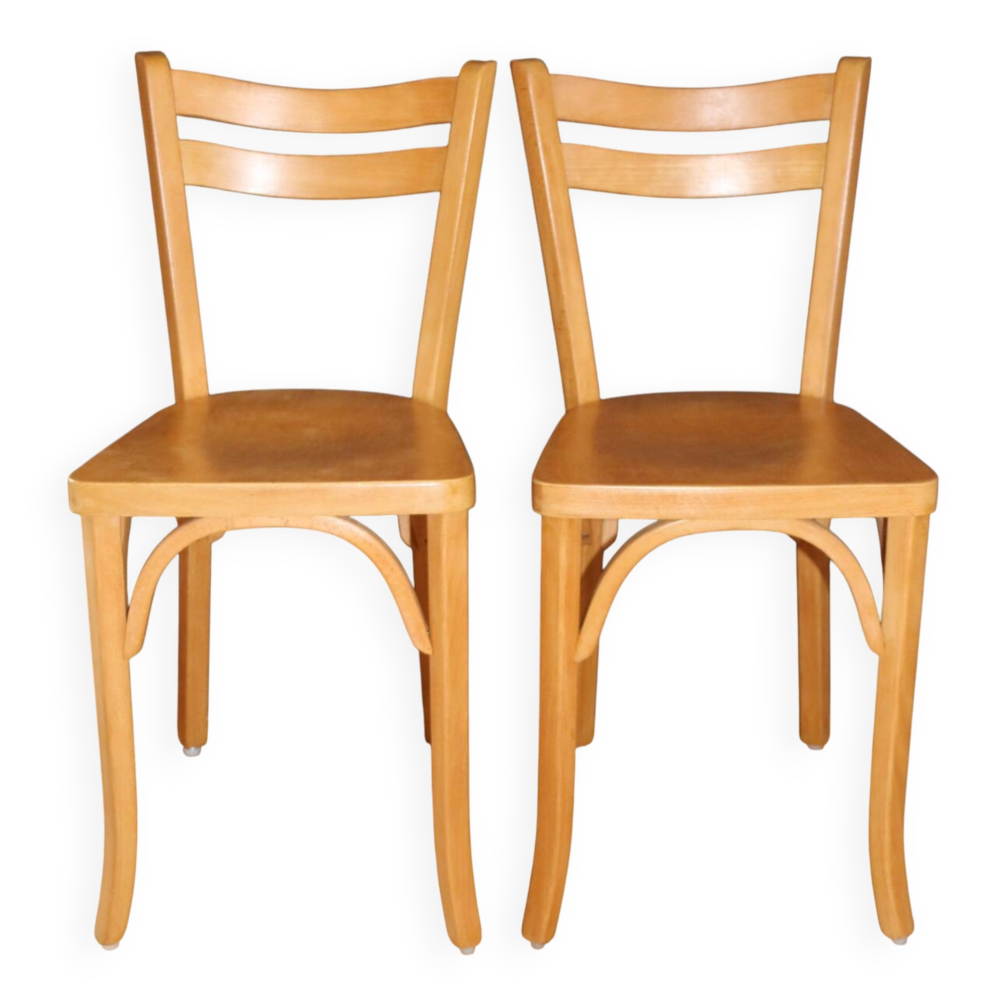 2 Baumann No. 19 chairs in light beech