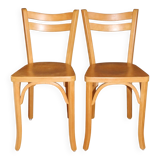2 Baumann No. 19 chairs in light beech