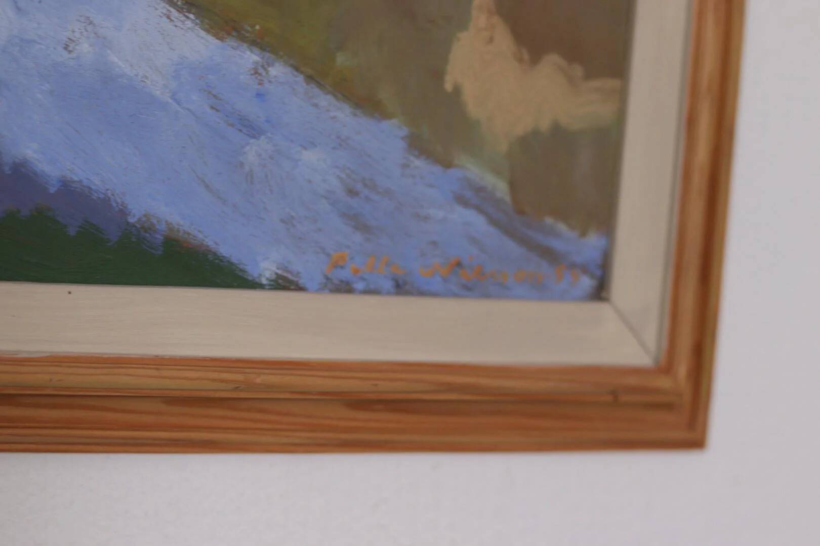 Original Swedish Oil on Panel – “House and Stream” by Pelle Nilsson, Dated